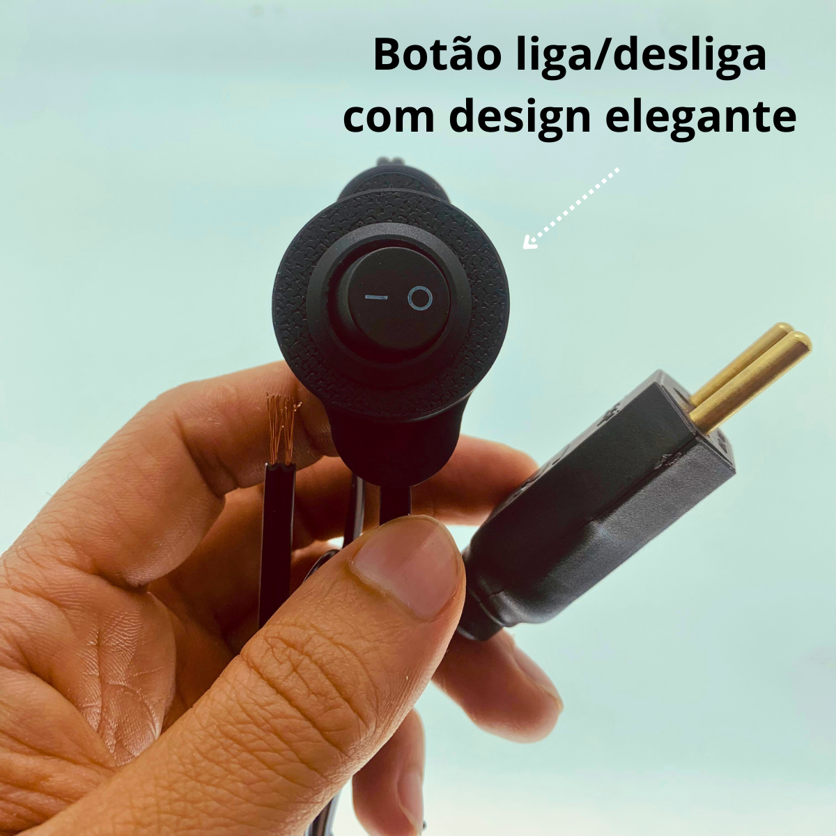 Cabo rabicho para luminária ou abajur de 1,5m