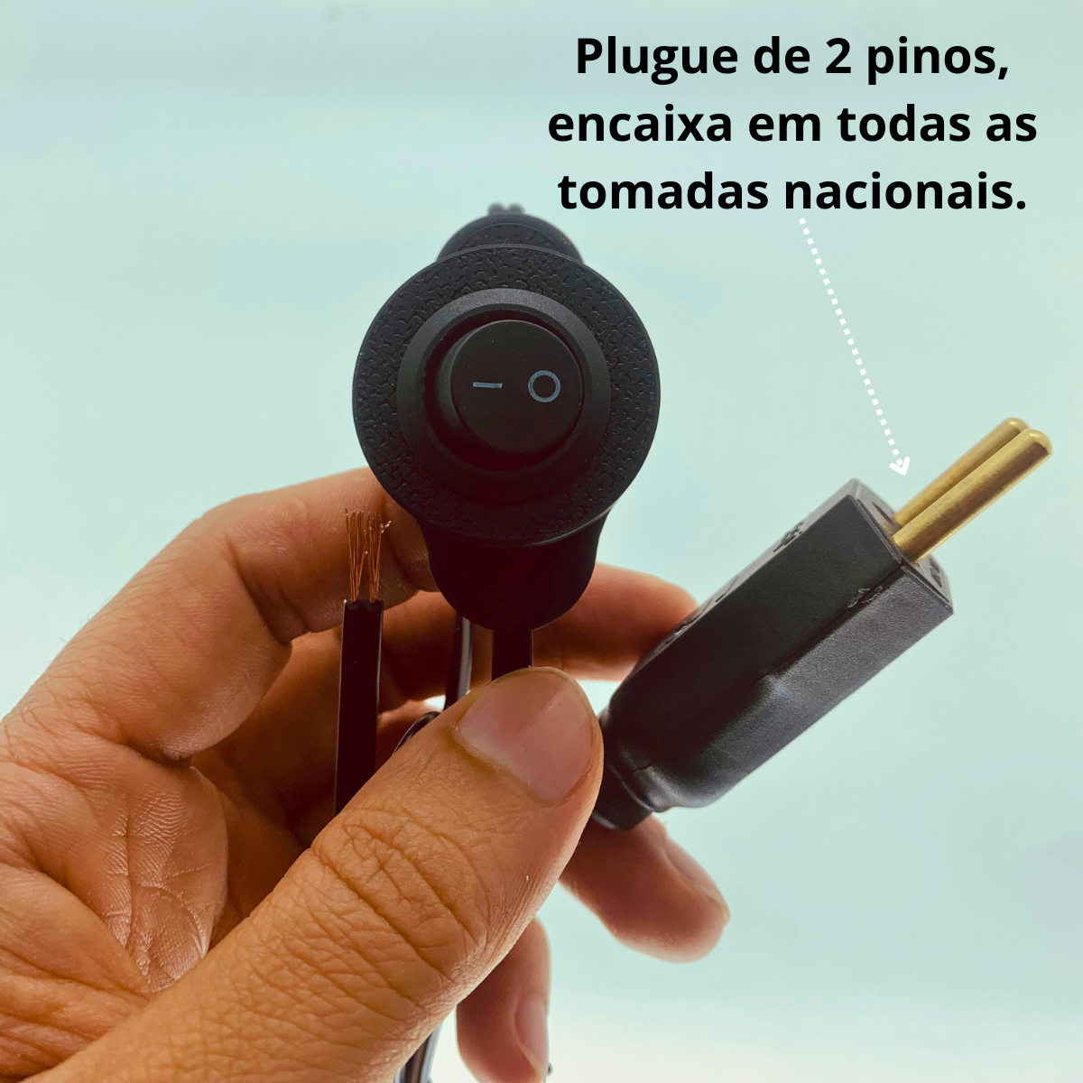 Cabo rabicho para luminária ou abajur de 1,5m