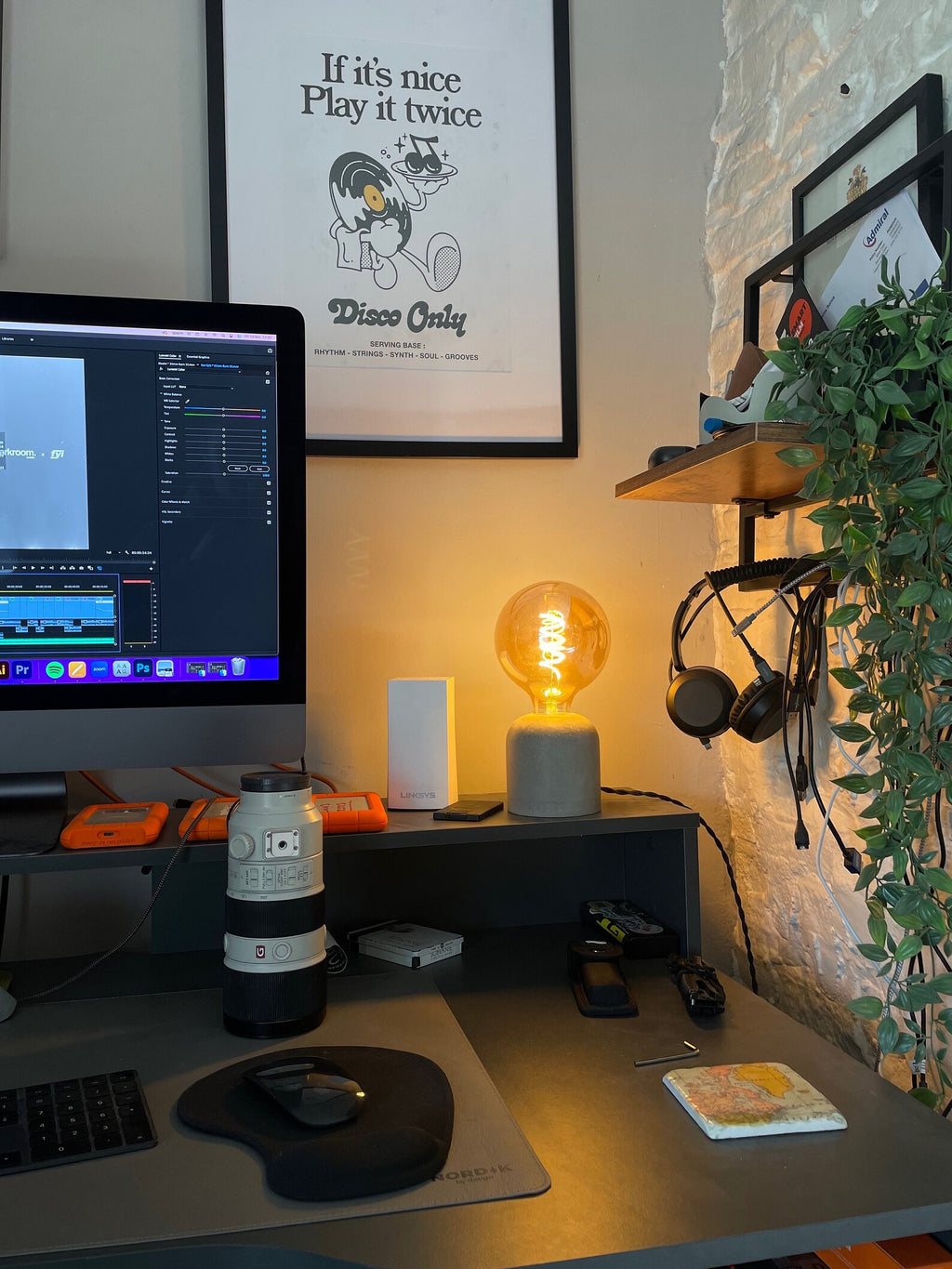 Luminária em concreto para mesa